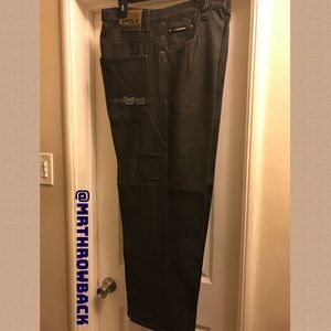 VINTAGE Mens SOUTH POLE BLACK CARPENTER JEANS, W38xL32 Excellent Condition